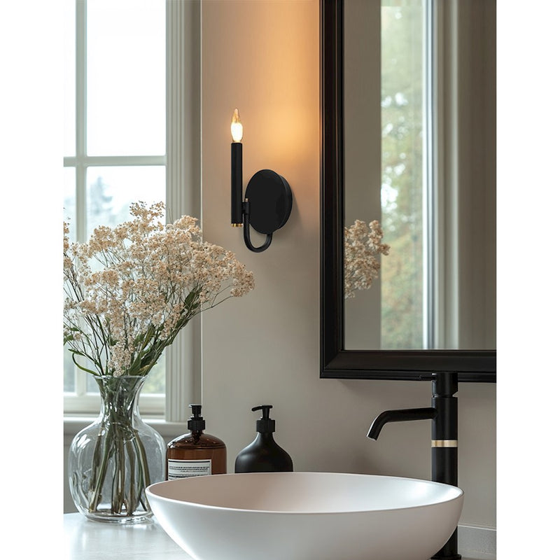 Justice Design Evolv Bedford ADA 1Lt Wall Sconce, Black