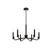 Justice Design Evolv Bedford 24" 6Lt Chandelier, Black - NSH-8183-MBBR