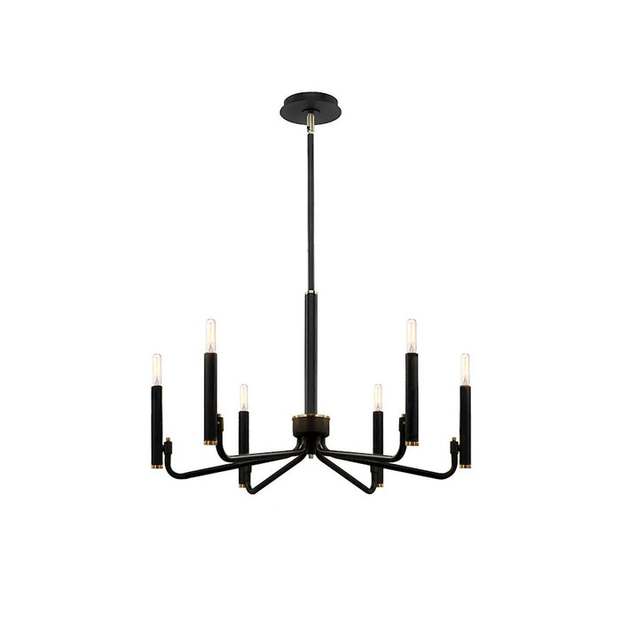Justice Design Evolv Bedford 24" 6Lt Chandelier, Black - NSH-8183-MBBR