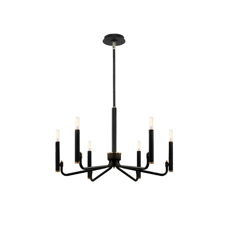 Justice Design Evolv Bedford 24" 6Lt Chandelier, Black - NSH-8183-MBBR
