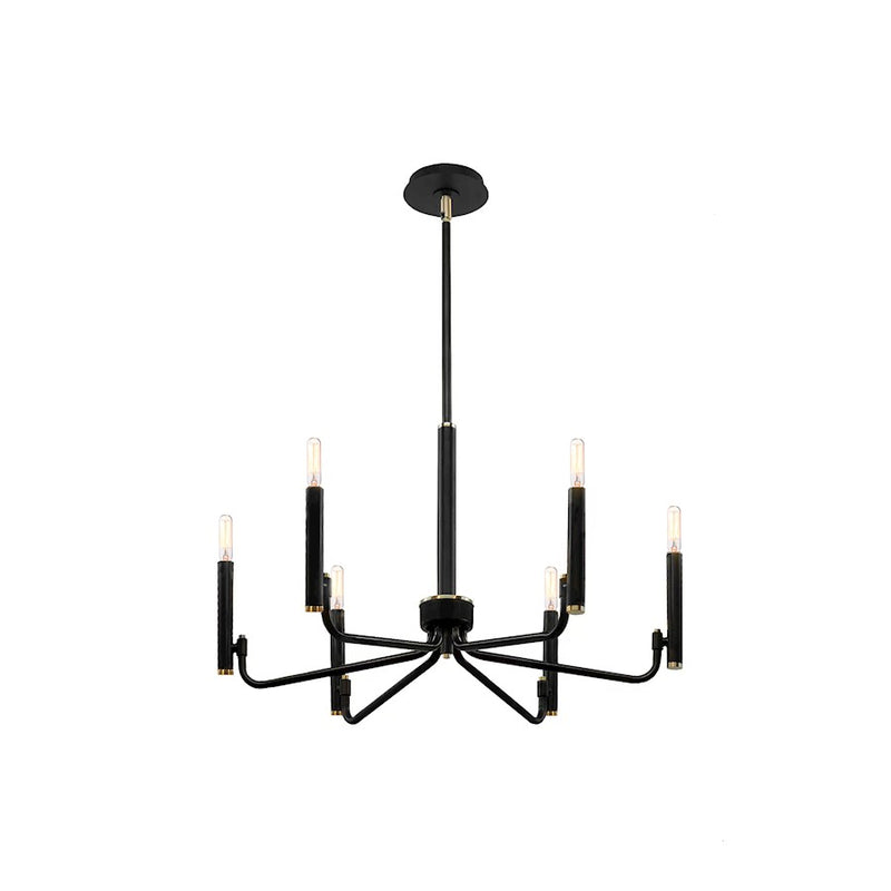Justice Design Evolv Bedford 24" 6Lt Chandelier, Black
