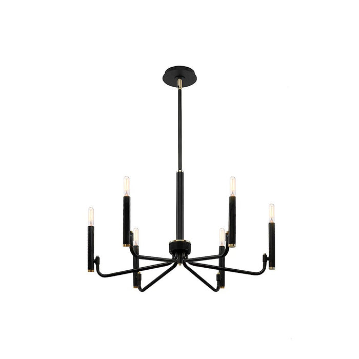 Justice Design Evolv Bedford 24" 6Lt Chandelier, Black