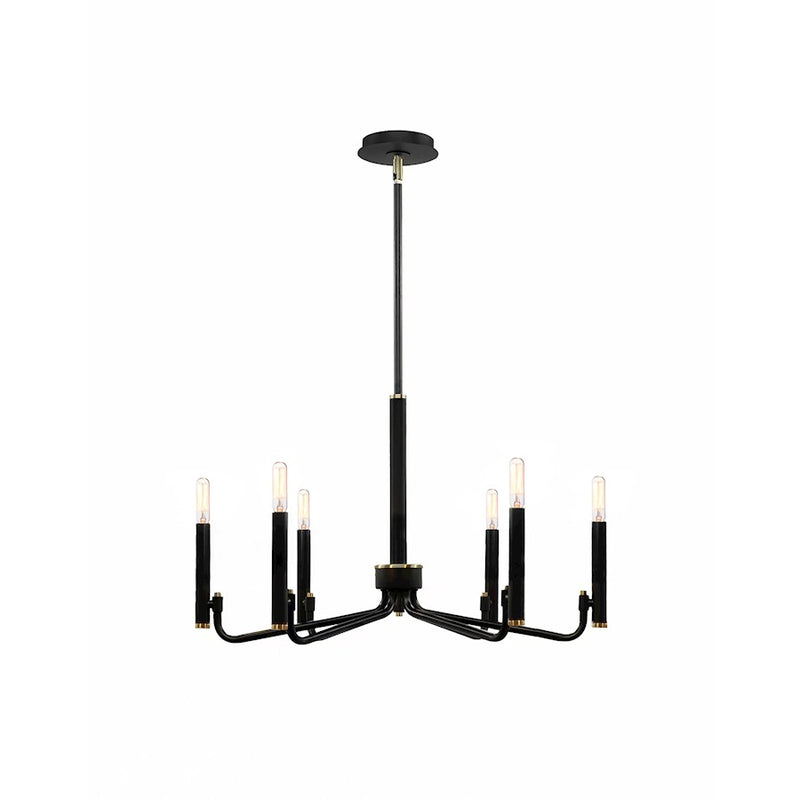 Justice Design Evolv Bedford 24" 6Lt Chandelier, Black