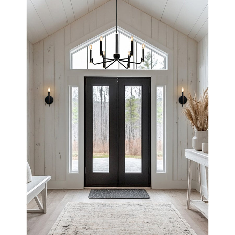 Justice Design Evolv Bedford 24" 6Lt Chandelier, Black