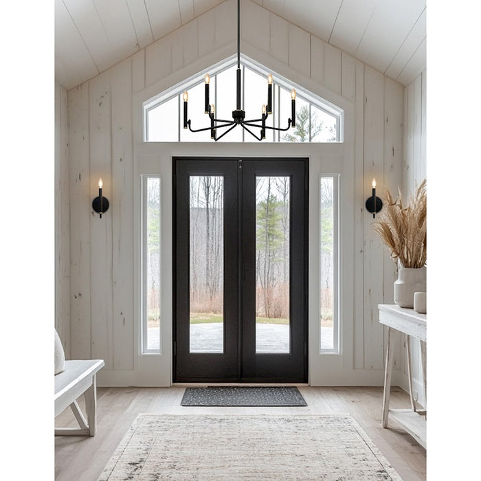 Justice Design Evolv Bedford 24" 6Lt Chandelier, Black