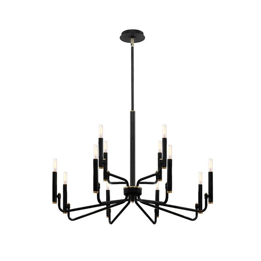 Justice Design Evolv Bedford 32" 2-Tier 12Lt Chandelier, Black