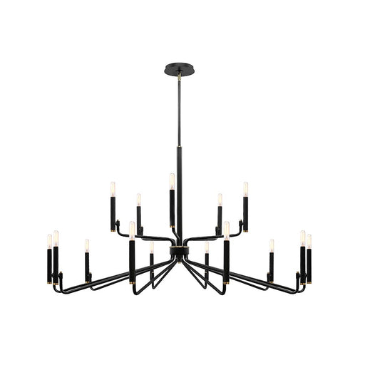 Justice Design Evolv Bedford 48" 2-Tier 15Lt Chandelier, Black - NSH-8185-MBBR