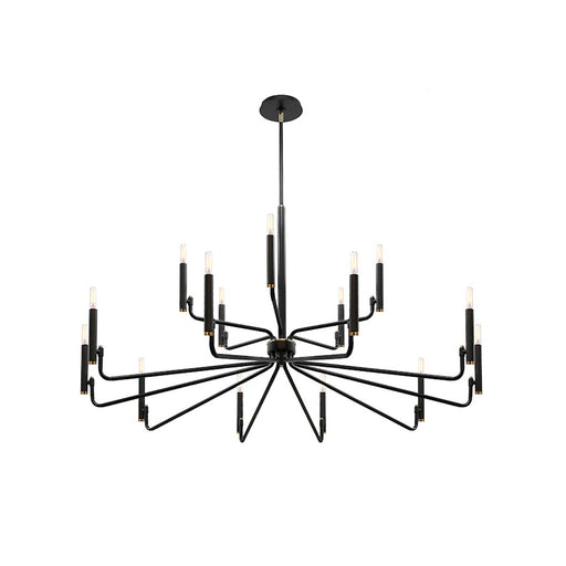 Justice Design Evolv Bedford 48" 2-Tier 15Lt Chandelier, Black