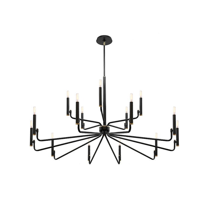 Justice Design Evolv Bedford 48" 2-Tier 15Lt Chandelier, Black