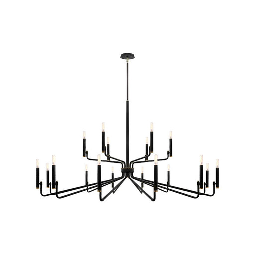 Justice Design Evolv Bedford 57" 2-Tier 18Lt Chandelier, Black - NSH-8186-MBBR
