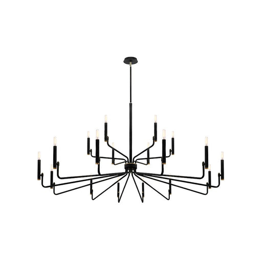 Justice Design Evolv Bedford 57" 2-Tier 18Lt Chandelier, Black