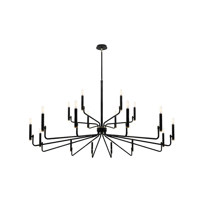 Justice Design Evolv Bedford 57" 2-Tier 18Lt Chandelier, Black