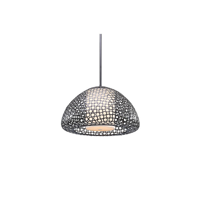 Justice Evolv Dilston 24" 3Lt Dome Pendant, Bronze/Cream Linen - NSH-8202-BZTO