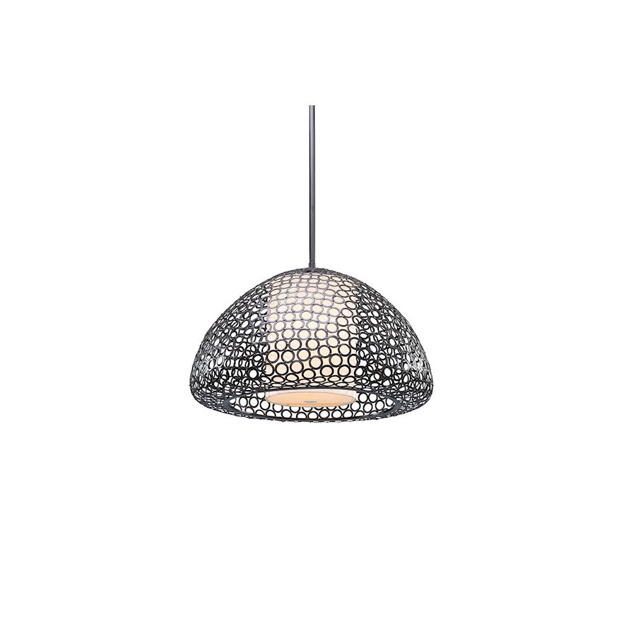 Justice Evolv Dilston 24" 3Lt Dome Pendant, Bronze/Cream Linen - NSH-8202-BZTO