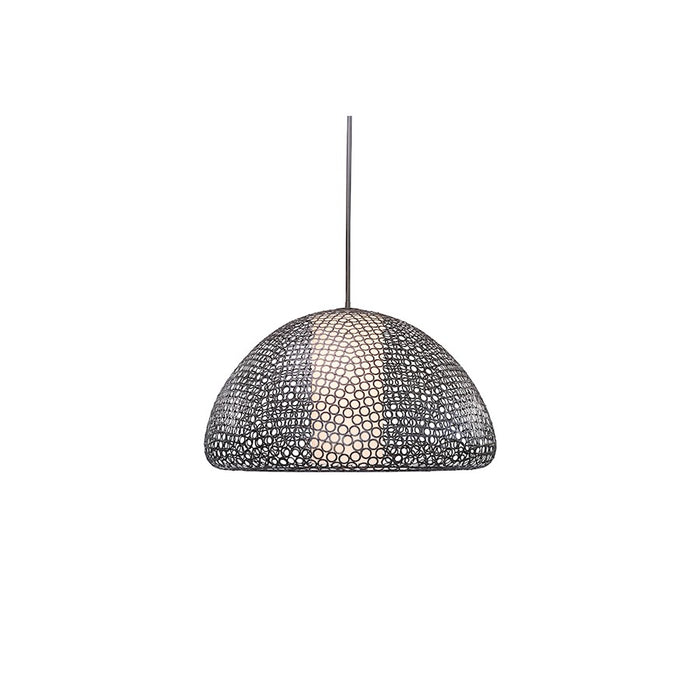 Justice Evolv Dilston 36" 4Lt Dome Pendant, Bronze/Cream Linen - NSH-8204-BZTO