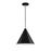 Justice Conos 1Lt 14" Cone Pendant, Black/White Interior - NSH-8945-MBWT