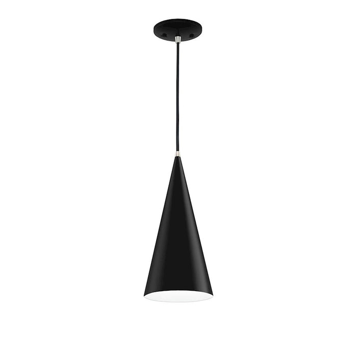 Justice Conos 1Lt 7" Cone Pendant, Black/White Interior - NSH-8947-MBWT