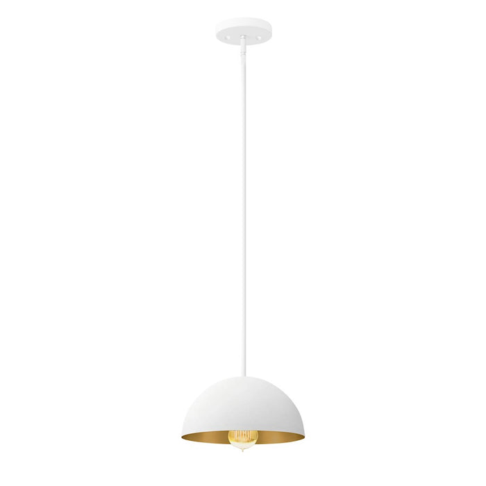 Justice Design Evolv Elias 9" 1Lt Dome Pendant, White/Metal - NSH-9840-MTGD