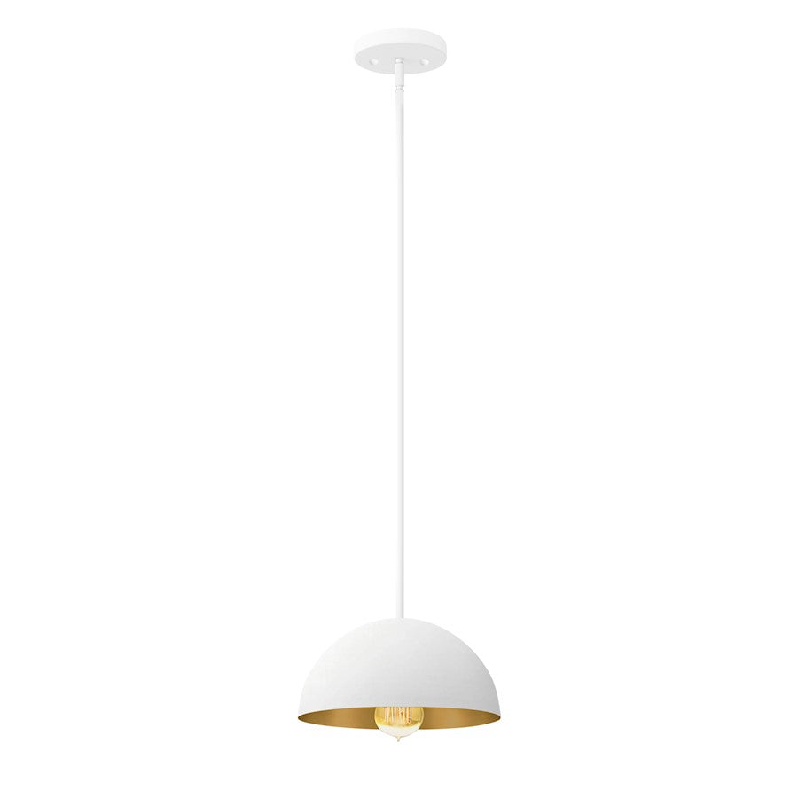 Justice Design Evolv Elias 9" 1Lt Dome Pendant, White/Metal - NSH-9840-MTGD