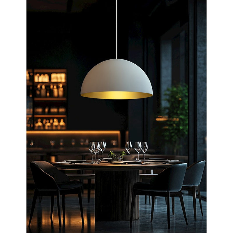 Justice Design Evolv Elias 24" 5Lt Dome Pendant, White/Metal