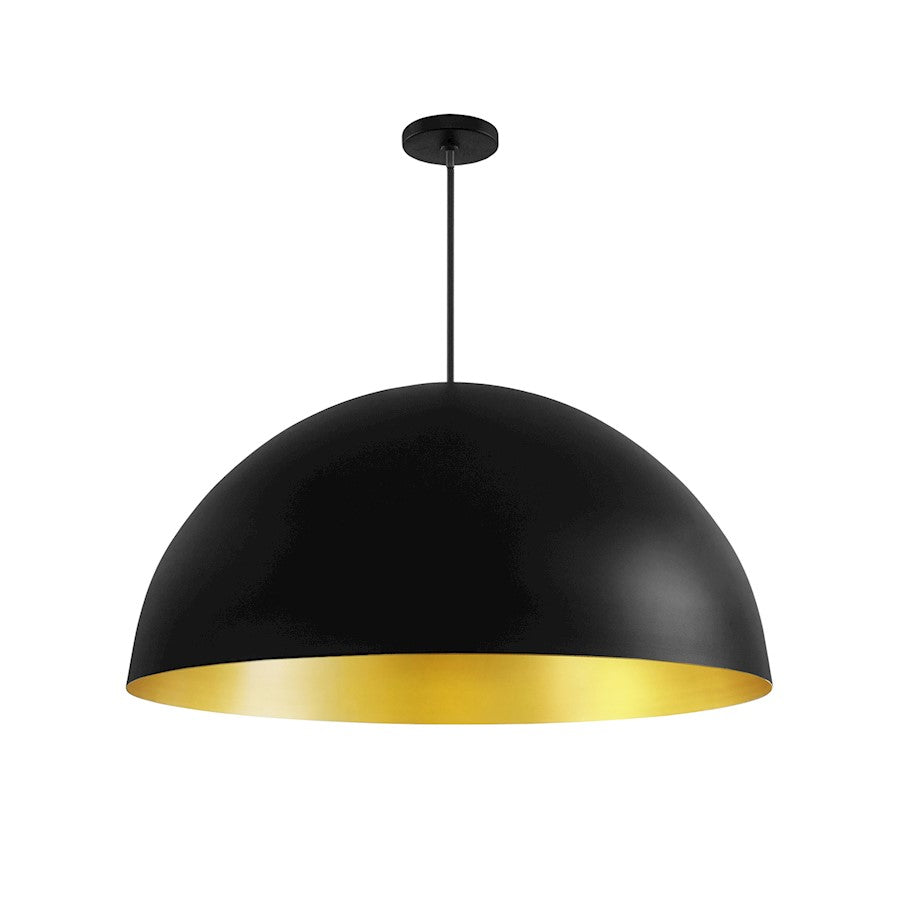 Justice Elias 6Lt Dome Pendant, Black/Champagne Gold interior - NSH-9843-CBGD