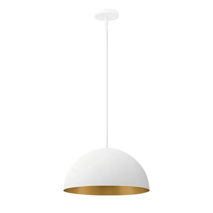 Justice Design Evolv Elias 14" 1Lt Dome Pendant, White/Metal - NSH-9845-MTGD