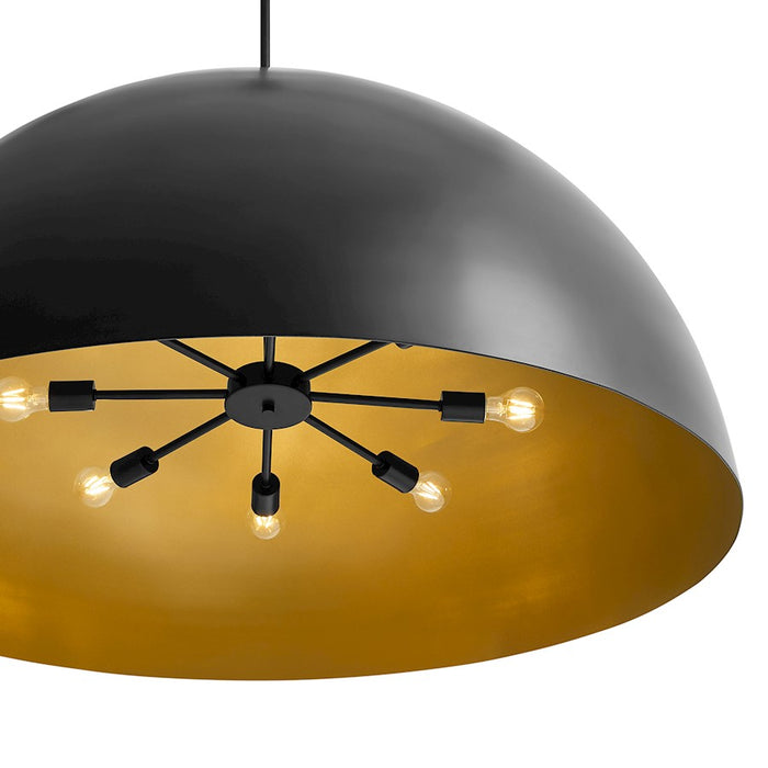 Justice Design Evolv Elias 47" 8Lt Dome Pendant, Black/Metal