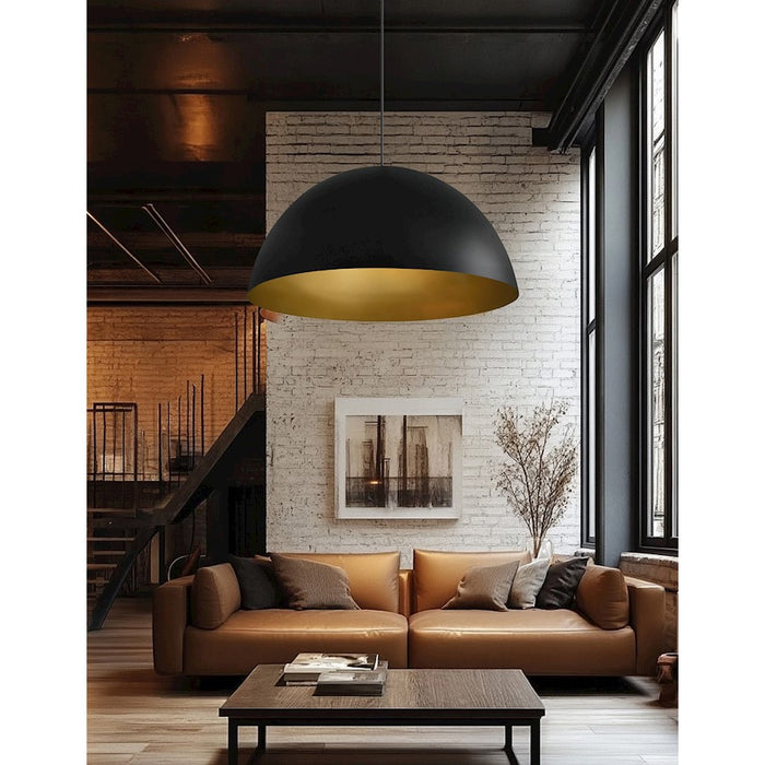 Justice Design Evolv Elias 47" 8Lt Dome Pendant, Black/Metal