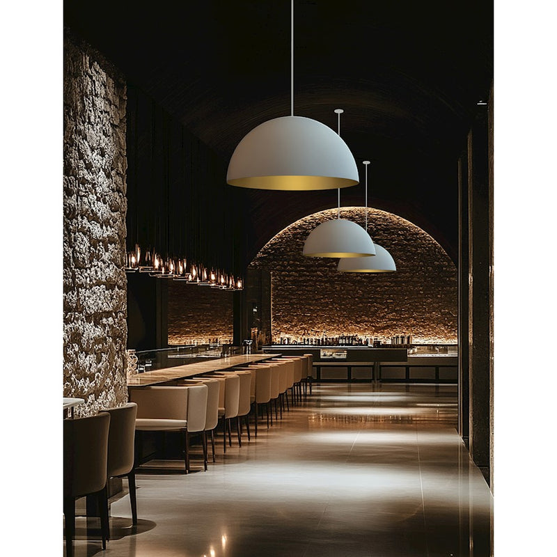 Justice Design Evolv Elias 47" 8Lt Dome Pendant, White/Metal