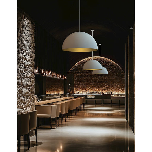 Justice Design Evolv Elias 47" 8Lt Dome Pendant, White/Metal