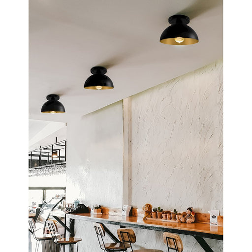 Justice Design Evolv Elias 9" 1Lt Dome Semi-Flush, White/Metal