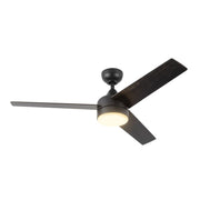 Haus Appeal Calloway 52in 3-Blade Ceiling Fan | Modern Matte Black Steel and MDF | Bedroom & Living Room | 1530lm 3000K Damp | Model CF0716452MB-LKW