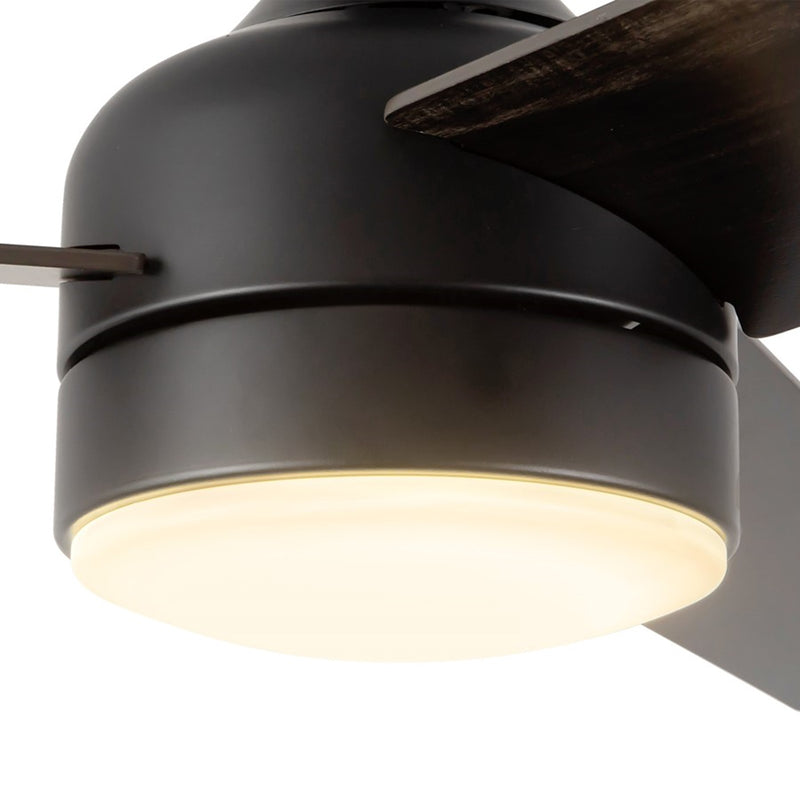 Haus Appeal Calloway 52in 3-Blade Ceiling Fan | Modern Matte Black Steel and MDF | Bedroom & Living Room | 1530lm 3000K Damp | Model CF0716452MB-LKW