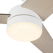 Haus Appeal Calloway 52in 3-Blade Ceiling Fan | Modern White Steel and MDF | Bedroom & Living Room | 1530lm 3000K Damp | Model CF0716452WH-LKW