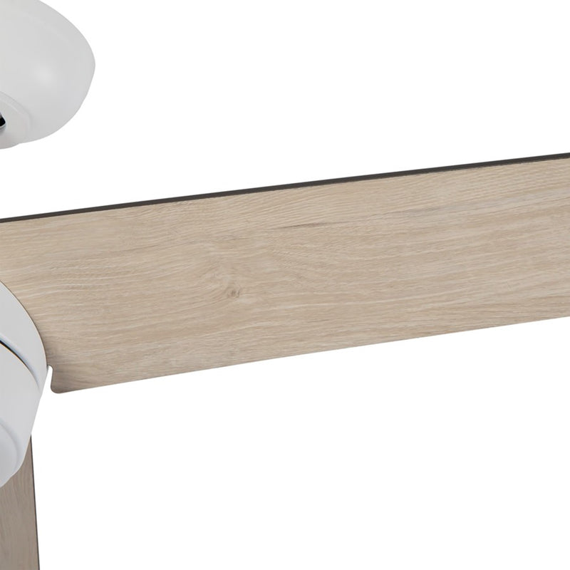 Haus Appeal Calloway 52in 3-Blade Ceiling Fan | Modern White Steel and MDF | Bedroom & Living Room | 1530lm 3000K Damp | Model CF0716452WH-LKW