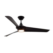Haus Appeal Sora 56in 3-Blade LED Ceiling Fan | Wabi-Sabi Modern Matte Black Metal | Living Room & Bedroom | 56 x 56 x 14.125 in | Model CF523056MB