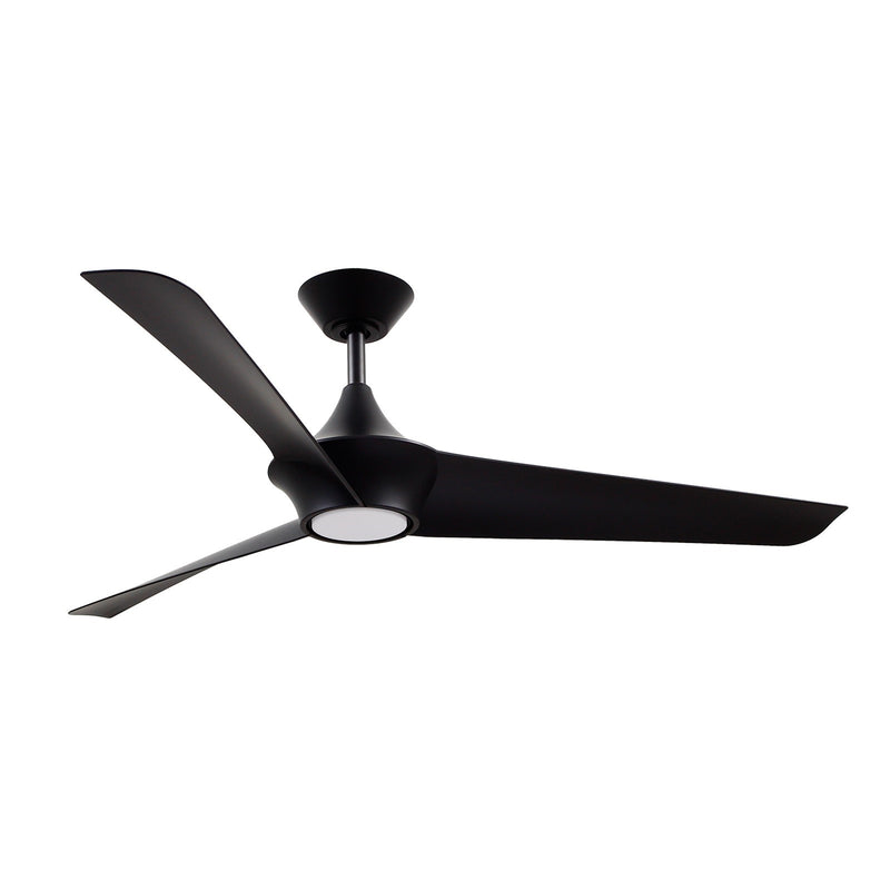 Haus Appeal Sora 56in 3-Blade LED Ceiling Fan | Wabi-Sabi Modern Matte Black Metal | Living Room & Bedroom | 56 x 56 x 14.125 in | Model CF523056MB