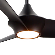 Haus Appeal Sora 56in 3-Blade LED Ceiling Fan | Wabi-Sabi Modern Matte Black Metal | Living Room & Bedroom | 56 x 56 x 14.125 in | Model CF523056MB