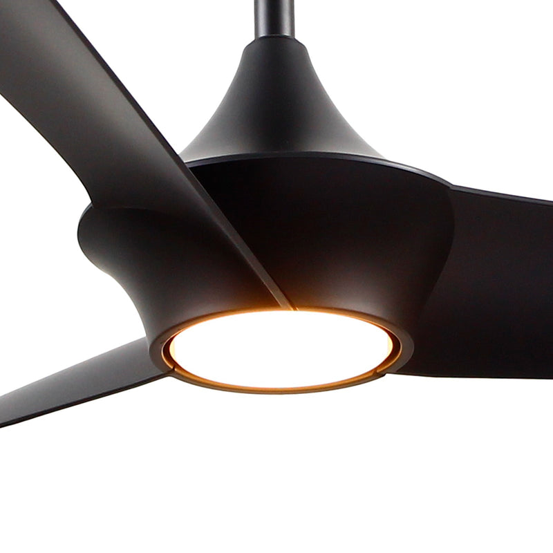 Haus Appeal Sora 56in 3-Blade LED Ceiling Fan | Wabi-Sabi Modern Matte Black Metal | Living Room & Bedroom | 56 x 56 x 14.125 in | Model CF523056MB