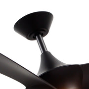 Haus Appeal Sora 56in 3-Blade LED Ceiling Fan | Wabi-Sabi Modern Matte Black Metal | Living Room & Bedroom | 56 x 56 x 14.125 in | Model CF523056MB