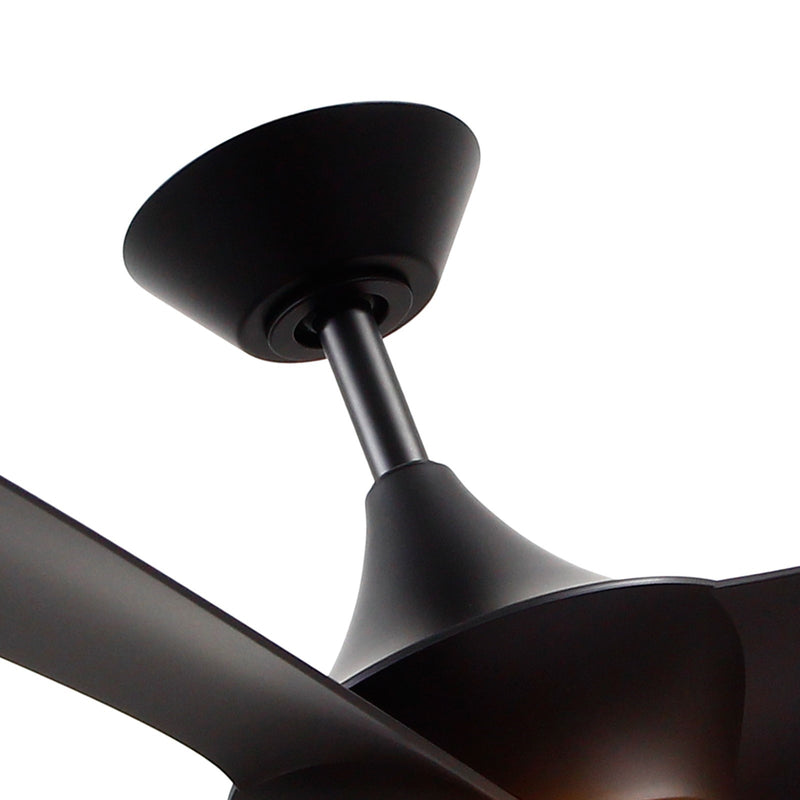 Haus Appeal Sora 56in 3-Blade LED Ceiling Fan | Wabi-Sabi Modern Matte Black Metal | Living Room & Bedroom | 56 x 56 x 14.125 in | Model CF523056MB