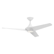Haus Appeal Sora 56in 3-Blade LED Ceiling Fan | Wabi-Sabi Modern White Metal | Living Room & Bedroom | 56 x 56 x 14.125 in | Model CF523056WH