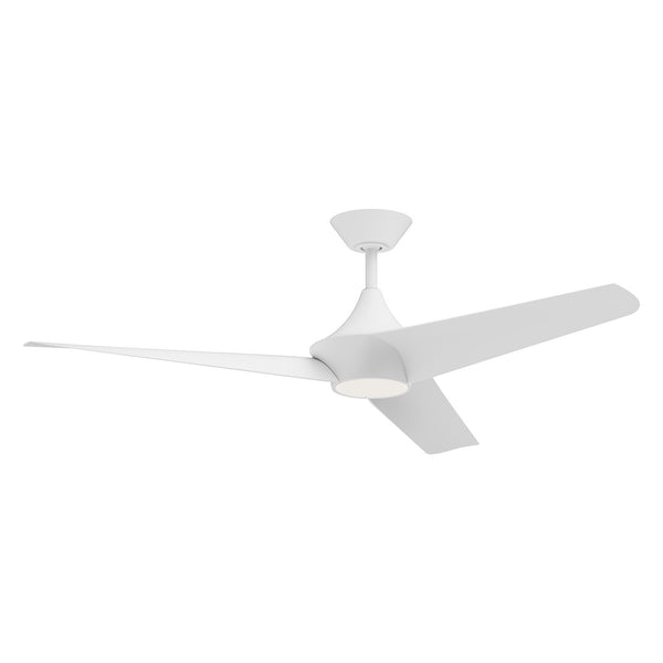 Haus Appeal Sora 56in 3-Blade LED Ceiling Fan | Wabi-Sabi Modern White Metal | Living Room & Bedroom | 56 x 56 x 14.125 in | Model CF523056WH