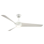 Haus Appeal Sora 56in 3-Blade LED Ceiling Fan | Wabi-Sabi Modern White Metal | Living Room & Bedroom | 56 x 56 x 14.125 in | Model CF523056WH