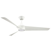 Haus Appeal Sora 56in 3-Blade LED Ceiling Fan | Wabi-Sabi Modern White Metal | Living Room & Bedroom | 56 x 56 x 14.125 in | Model CF523056WH