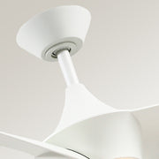 Haus Appeal Sora 56in 3-Blade LED Ceiling Fan | Wabi-Sabi Modern White Metal | Living Room & Bedroom | 56 x 56 x 14.125 in | Model CF523056WH