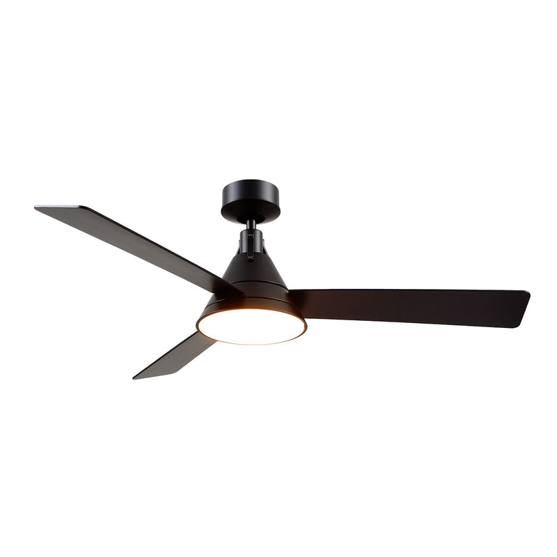 Haus Appeal Brennan 54in 3-Blade LED Ceiling Fan | Rustic Cottage Matte Black Metal | Living Room & Bedroom | 54 x 54 x 14.875 in | Model CF584054MB