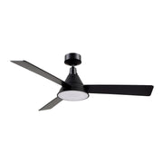 Haus Appeal Brennan 54in 3-Blade LED Ceiling Fan | Rustic Cottage Matte Black Metal | Living Room & Bedroom | 54 x 54 x 14.875 in | Model CF584054MB