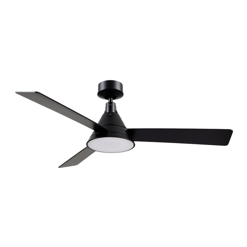 Haus Appeal Brennan 54in 3-Blade LED Ceiling Fan | Rustic Cottage Matte Black Metal | Living Room & Bedroom | 54 x 54 x 14.875 in | Model CF584054MB