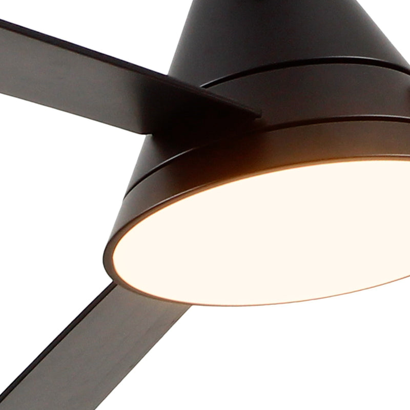 Haus Appeal Brennan 54in 3-Blade LED Ceiling Fan | Rustic Cottage Matte Black Metal | Living Room & Bedroom | 54 x 54 x 14.875 in | Model CF584054MB